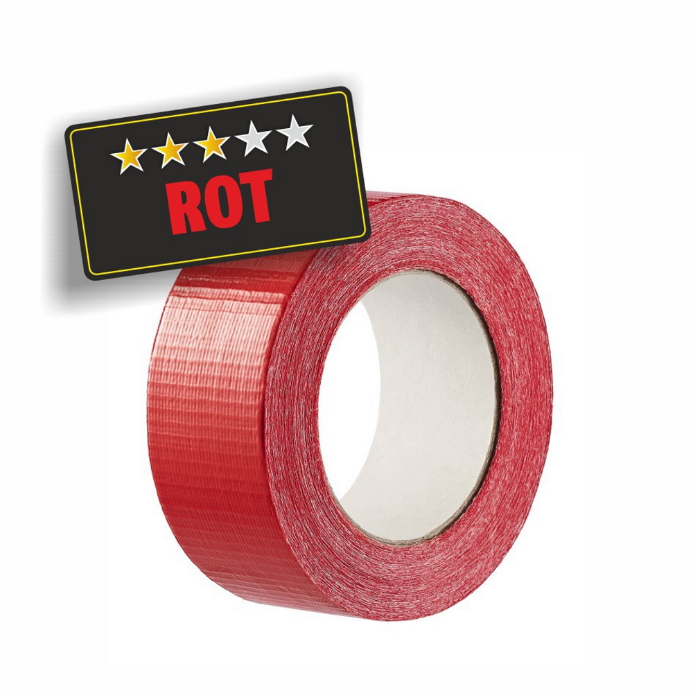 Gewebeklebeband Panzertape 48,5 mm Länge 50 m Rot - 4 Stück