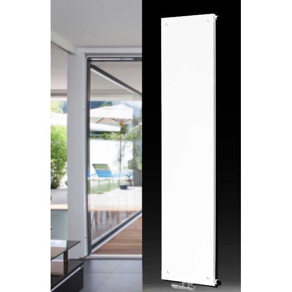 XIMAX Paneelheizkörper, Raumheizkörper P1/G Duplex mit Mittenanschluss, Glas in Weiss